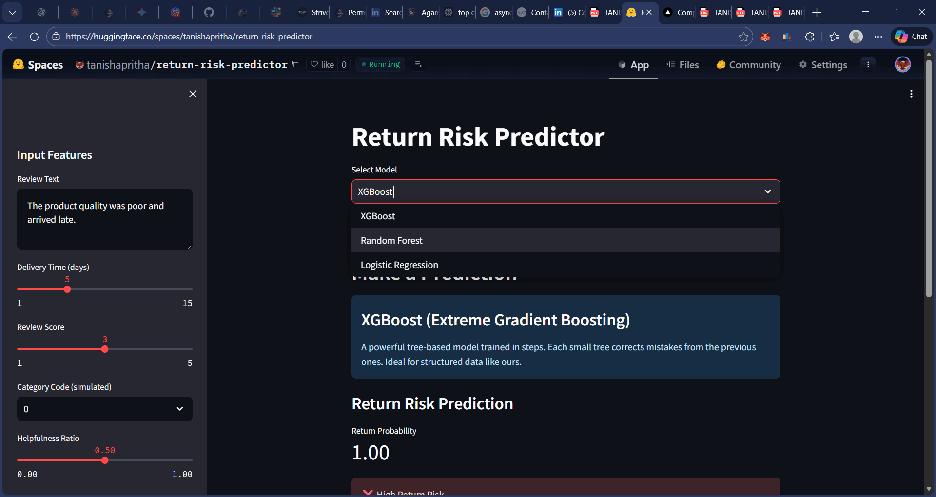 Return Risk Predictor